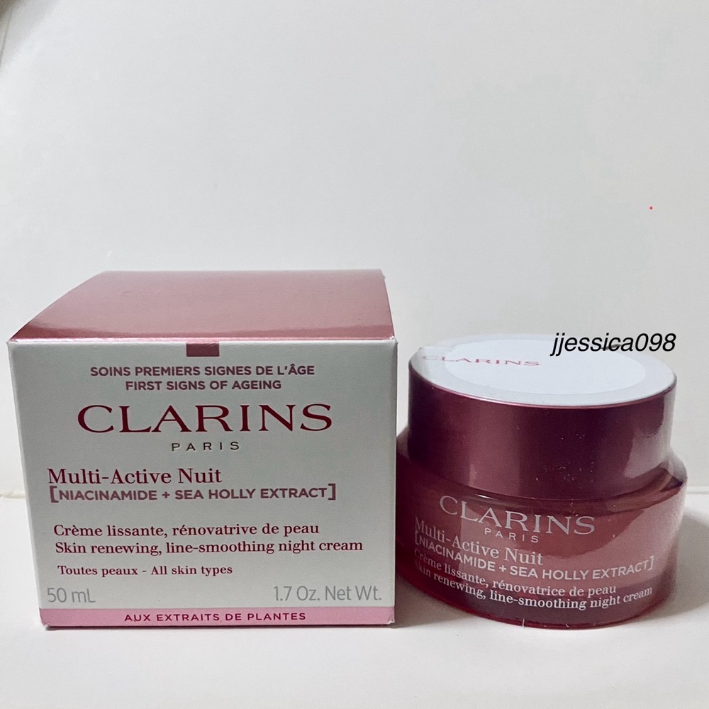 Clarins Multi-Active Night Moisturizer for Lines, Pores, Glow with Niacinamide